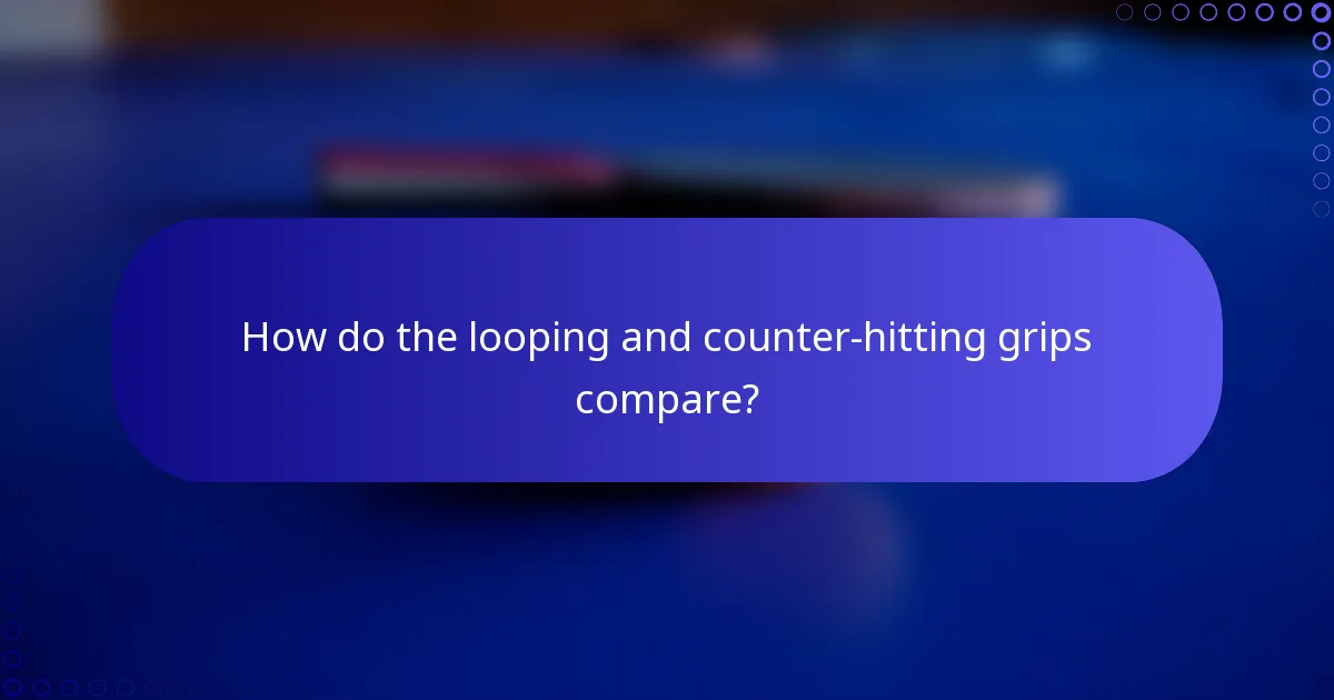 How do the looping and counter-hitting grips compare?